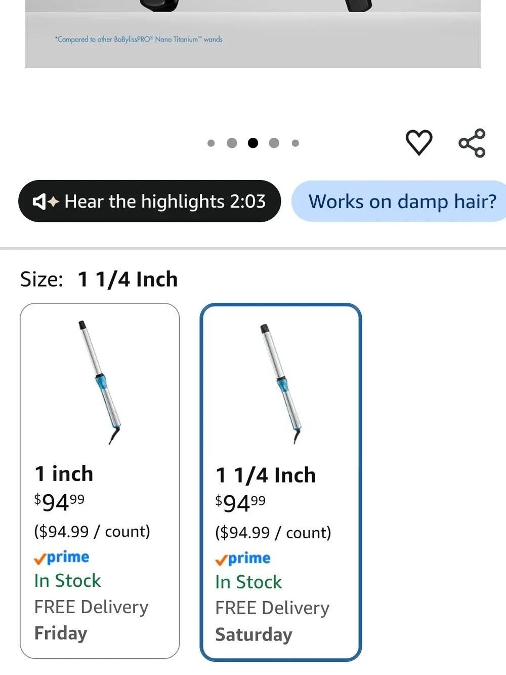 BaBylissPRO Silver and Blue Nano Titanium Oval Barrel Curling Wand